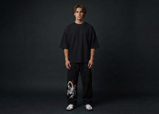 "Infernal Scorpion" Relaxed-Fit Graphic Sweatpants