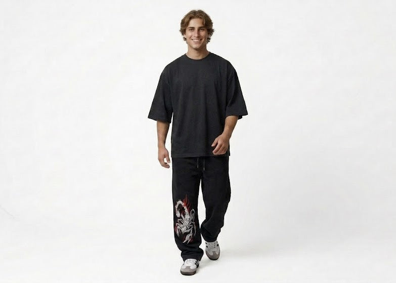 "Infernal Scorpion" Relaxed-Fit Graphic Sweatpants
