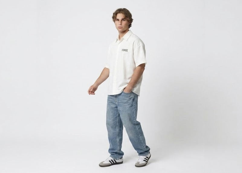 "All-Seeing Eye" White Boxy-Fit Shirt