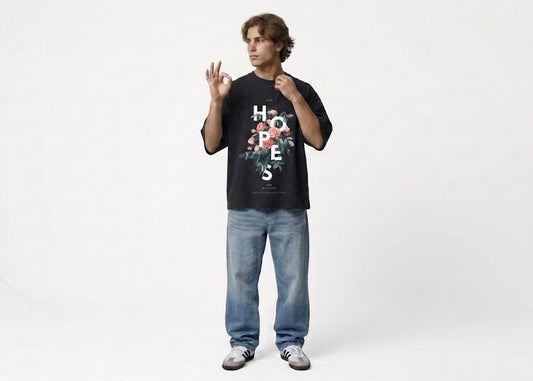 "HOPES" Botanical Graphic Heavyweight Boxy Tee