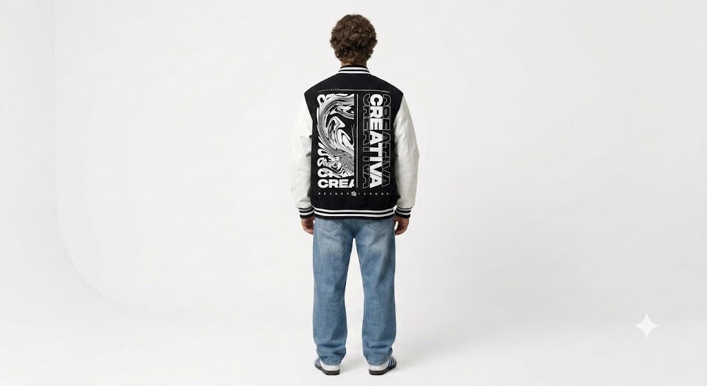 "CREATIVA" Heavyweight Graphic Varsity Jacket