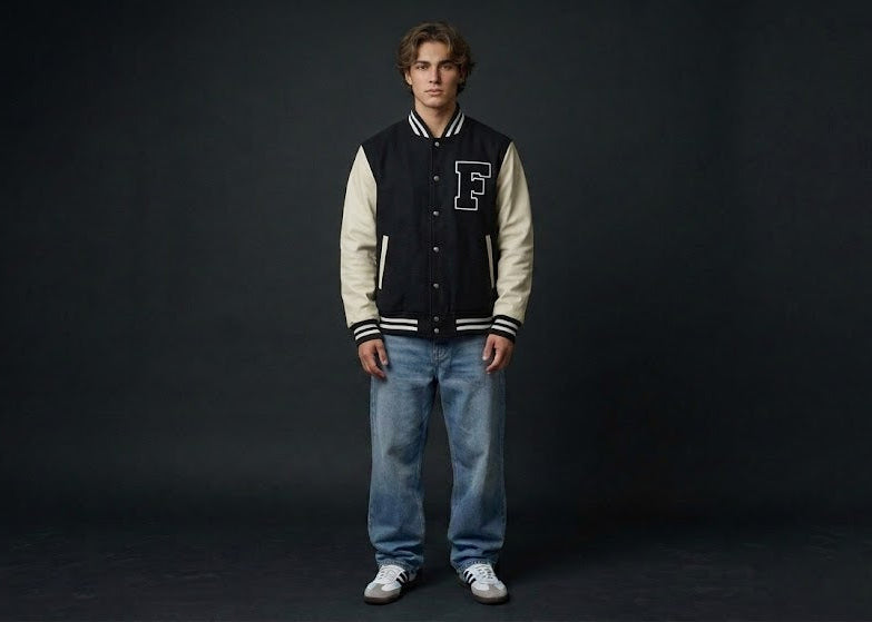 "CREATIVA" Heavyweight Graphic Varsity Jacket