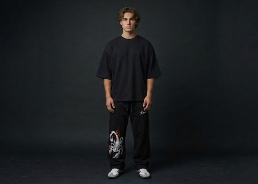 "Infernal Scorpion" Relaxed-Fit Graphic Sweatpants